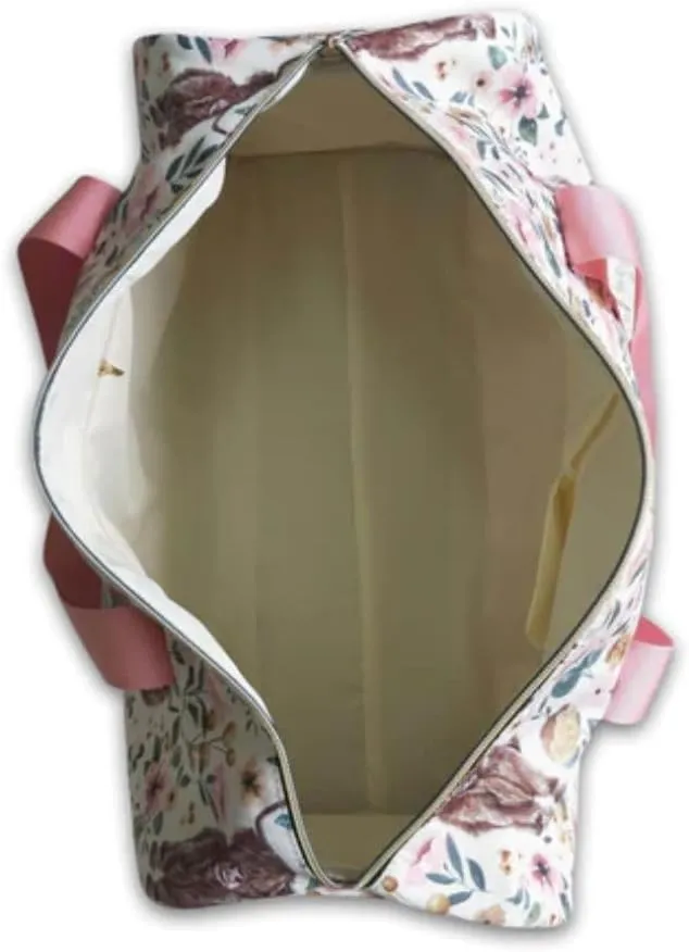 Printed Lightweight Sport Duffle Bag (floral highland cow)