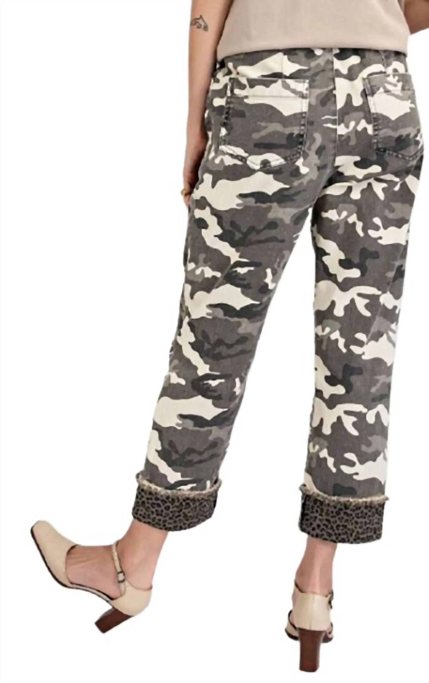 Printed Washed Twill Pant In Camo