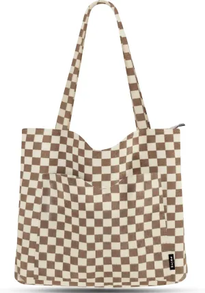 Prite Corduroy Tote Bag for Women Large Shoulder Bag with Zipper and Pockets for College Work Travel Shopping
