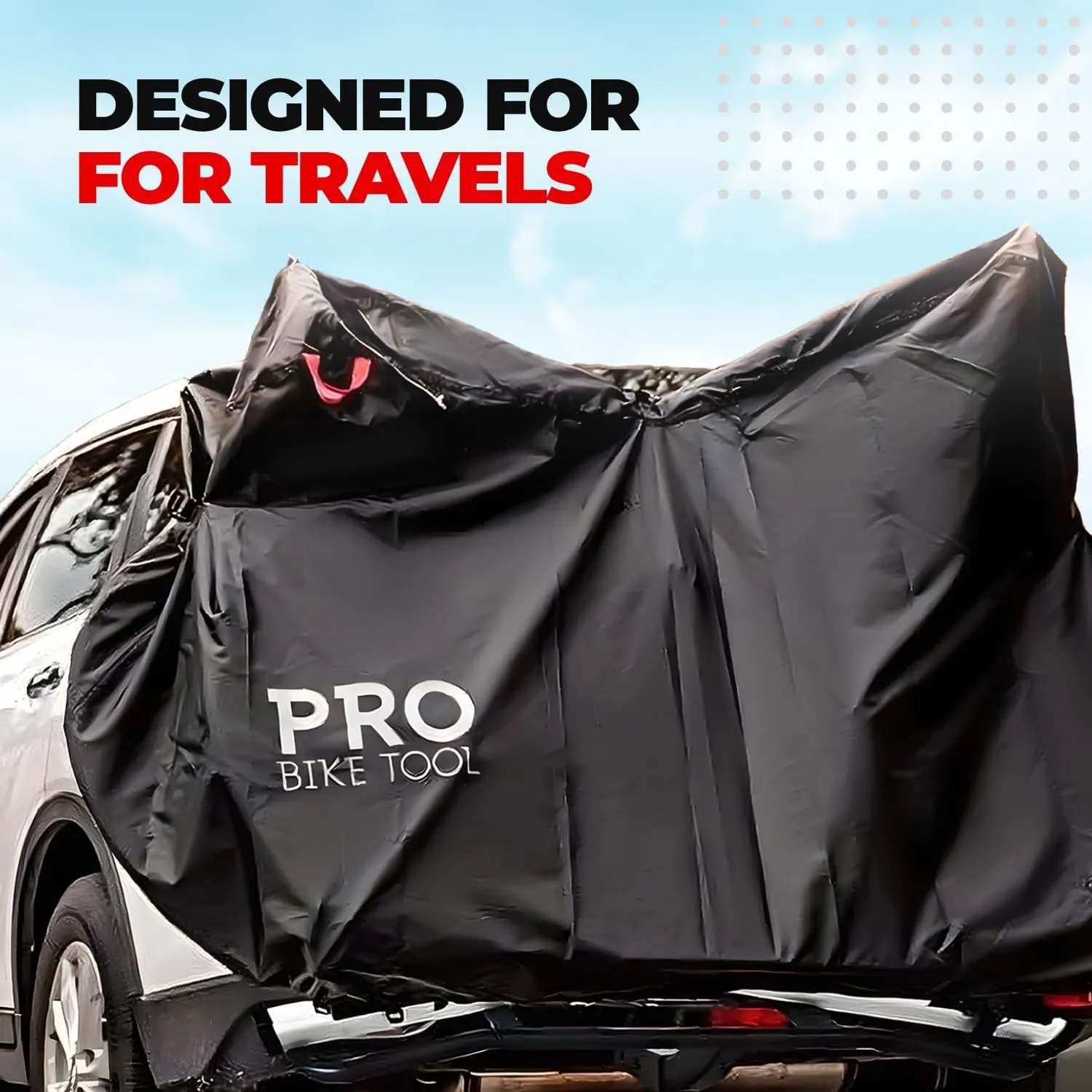 PRO BIKE TOOL Bicycle Cover for Outdoor Storage - for 1 2 or 3 Bikes - 2 Style Options - Stationary Use for Yard or Garden - Travel Use for Car Racks - Strong Ripstop Material, Waterproof & Anti-UV