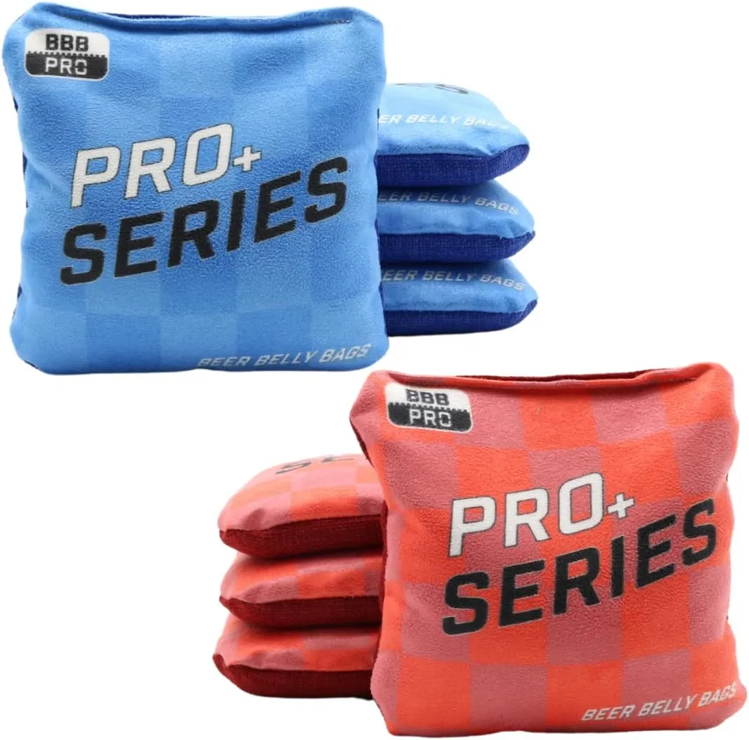 Pro Plus Competitive Cornhole Bags, Pro  Series Regulation Resin Fill Set of 8 Includes Carrying Tote Made in USA