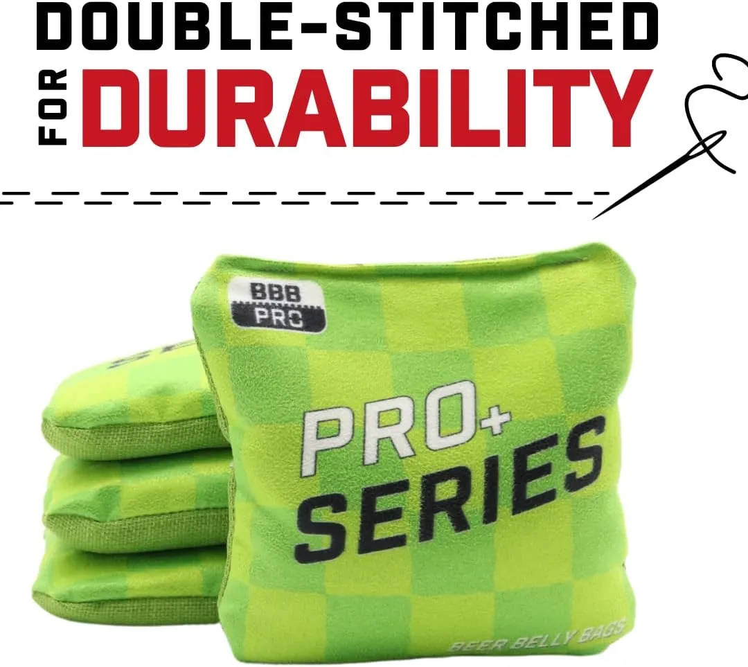 Pro Plus Competitive Cornhole Bags, Pro  Series Regulation Resin Fill Set of 8 Includes Carrying Tote Made in USA