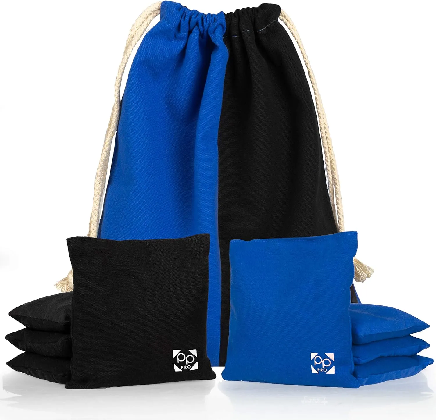 Professional Cornhole Bags - Set of 8 Regulation All Weather Double Sided - Sticky Side/Slick Side Bean Bags for Pro Corn Hole Game