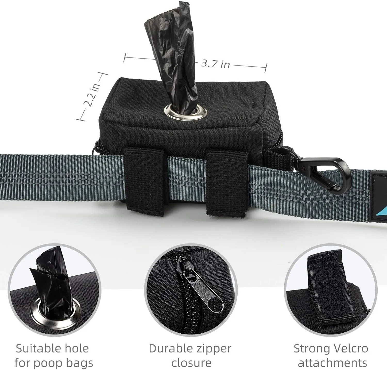 PuppyDoggy Dog Leash for Large Medium Dogs 6 ft Reflective Stitching Large Leash with 2 Traffic Padded Handles Dog Lead for Running Walking Training (Black)