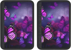 Purple Butterflies Car Seat Belt Pad 2 Pack Universal Fit Seatbelt Cover Soft and Comfortable Backpack Shoulder Pad Adjustable Neck Cushion Protector Harness Pad for Car Bag