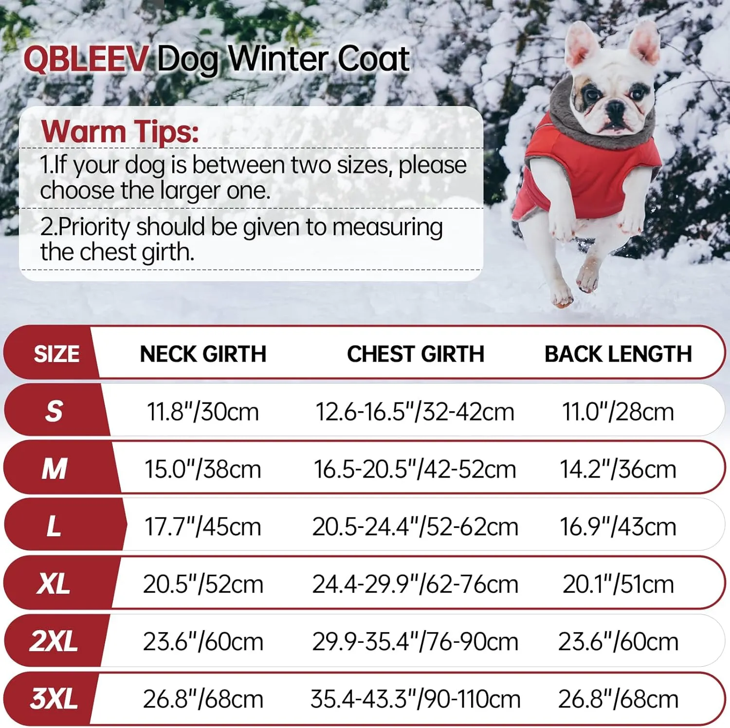 QBLEEV Warm Turtleneck Dog Coat: Waterproof Adjustable Winter Jacket for Small-Medium-Large Dogs with Reflective Fleece Neck Design for Men, Women & Dogs, Perfect for Cold Weather and Snow