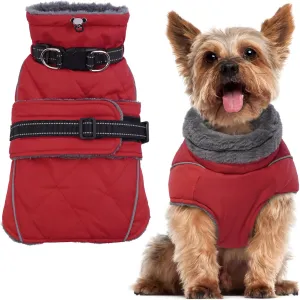 QBLEEV Warm Turtleneck Dog Coat: Waterproof Adjustable Winter Jacket for Small-Medium-Large Dogs with Reflective Fleece Neck Design for Men, Women & Dogs, Perfect for Cold Weather and Snow
