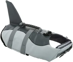 Queenmore Dog Life Jacket Ripstop Dog Safety Vest Adjustable Preserver with High Buoyancy and Durable Rescue Handle for Small,Medium,Large Dogs, Grey Shark Medium