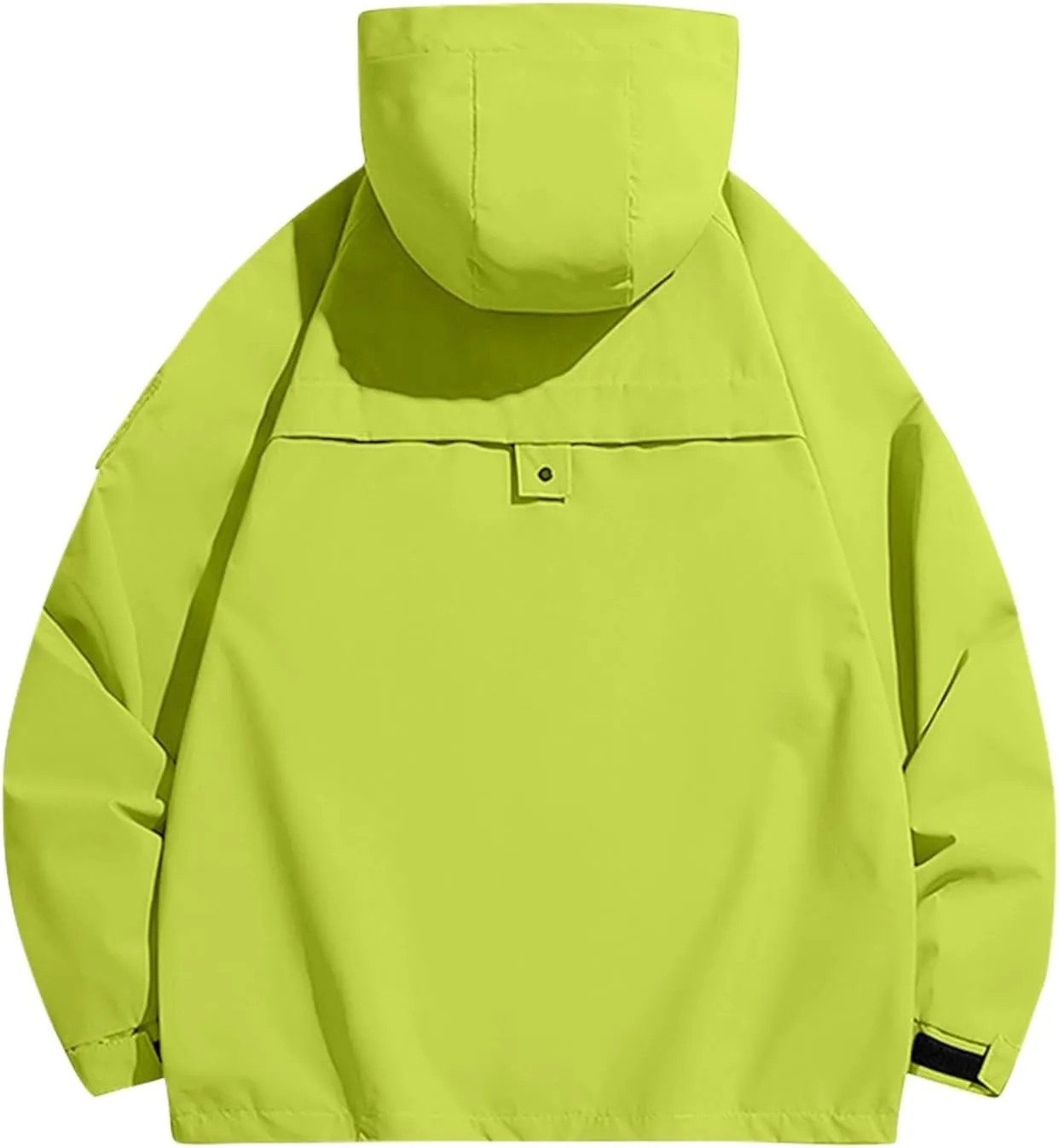 Rain Jacket Men Drawstring Lightweight Waterproof Raincoat Poncho Sun Protective Outdoor Jacket with Hooded