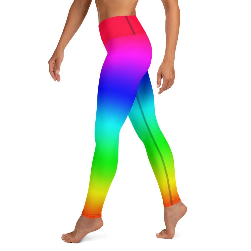 Rainbow High-waist Yoga Leggings