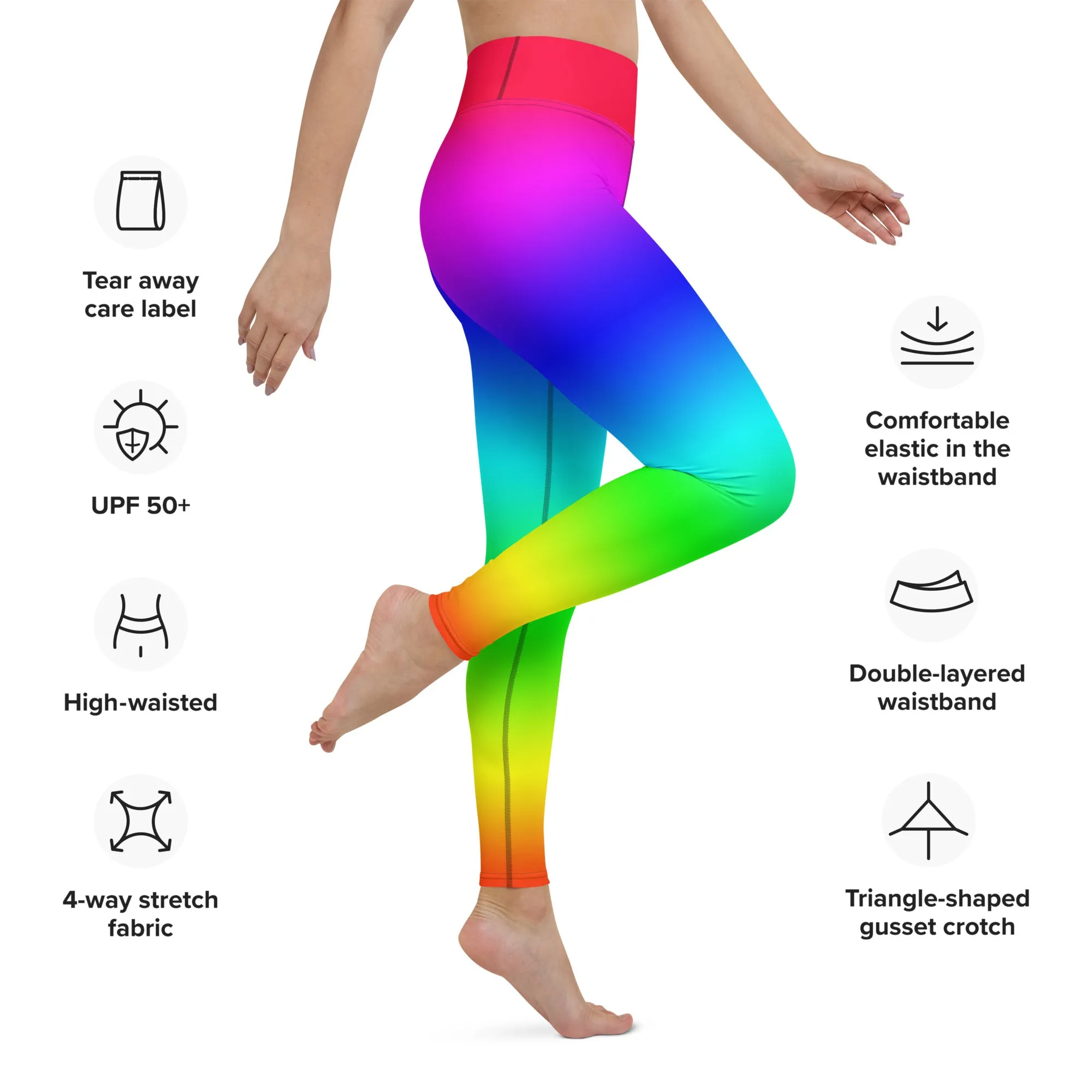 Rainbow High-waist Yoga Leggings