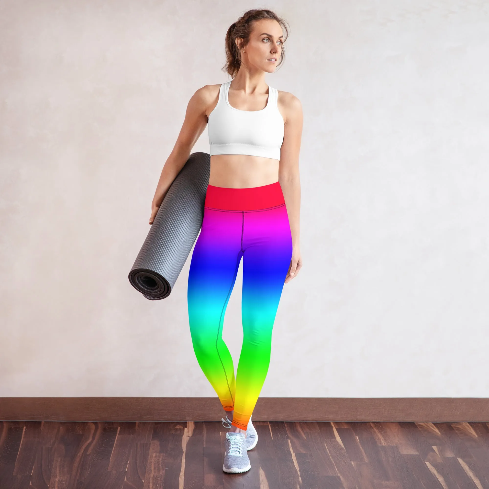 Rainbow High-waist Yoga Leggings