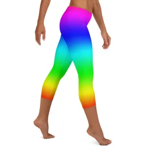 Rainbow Mid-waist Capri Leggings