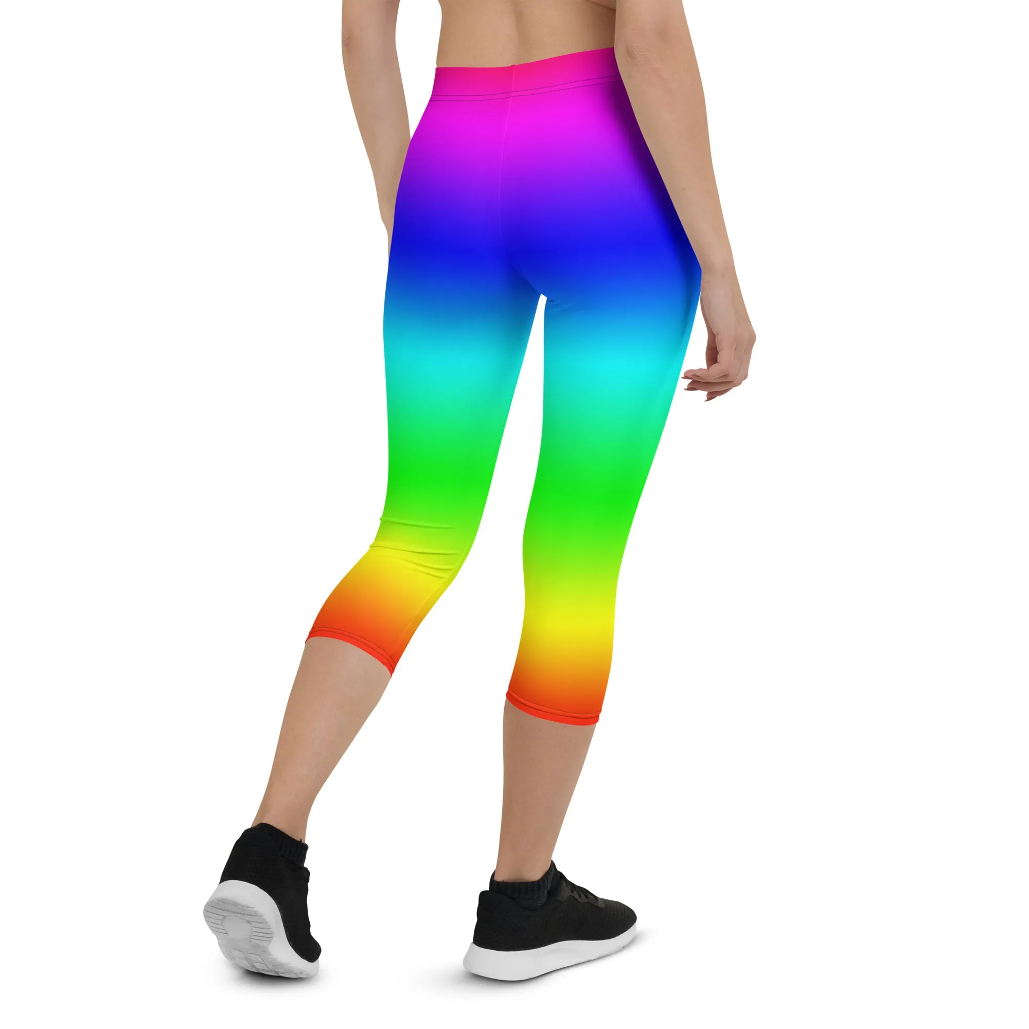Rainbow Mid-waist Capri Leggings