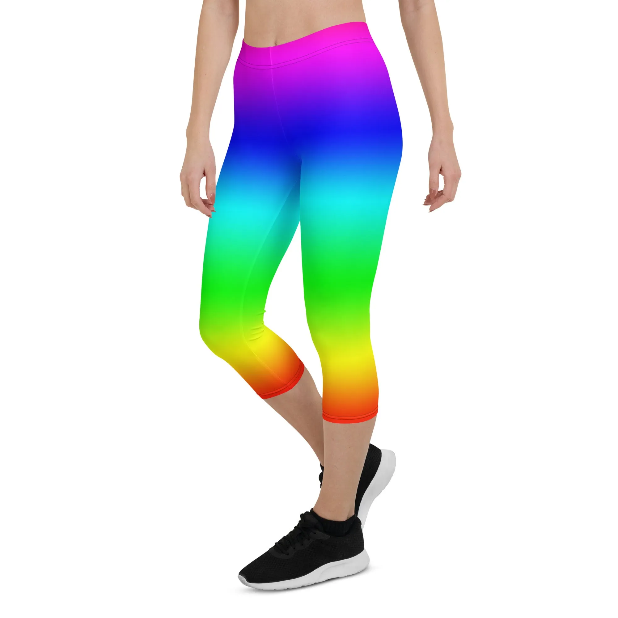 Rainbow Mid-waist Capri Leggings