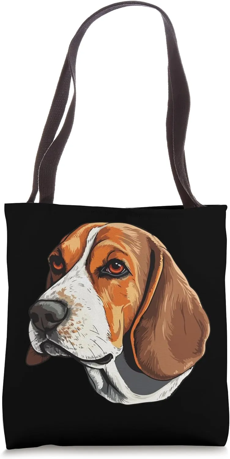 Realistic Beagle Face Tote Bag