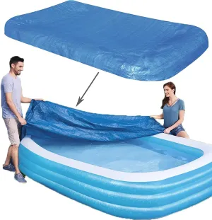 Rectangular Pool Cover, Fits 120 in x 72 in Inflatable Swimming Pool, Above Ground Pool Covers, Inflatable Pool Cover for Outdoor Paddling Family Pools (Swimming Pool Cover)