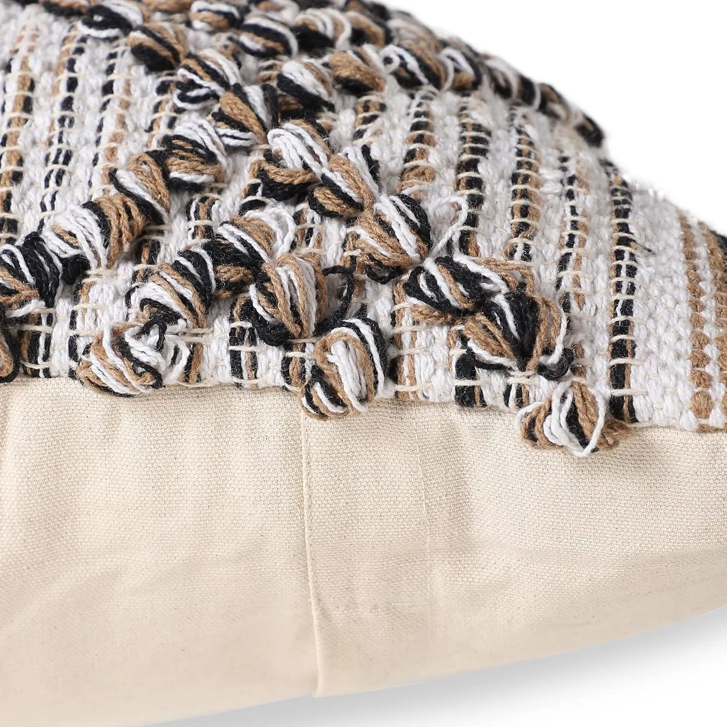 REDEARTH · Handmade Boho Throw Pillow Covers - Bohemian Chic Farmhouse Style - Accent Woven Indoor and Outdoor Pillow Cushion Cases for Couch - Bed - Sofa - Benches – Set of 2-18"x18", Black Jasper