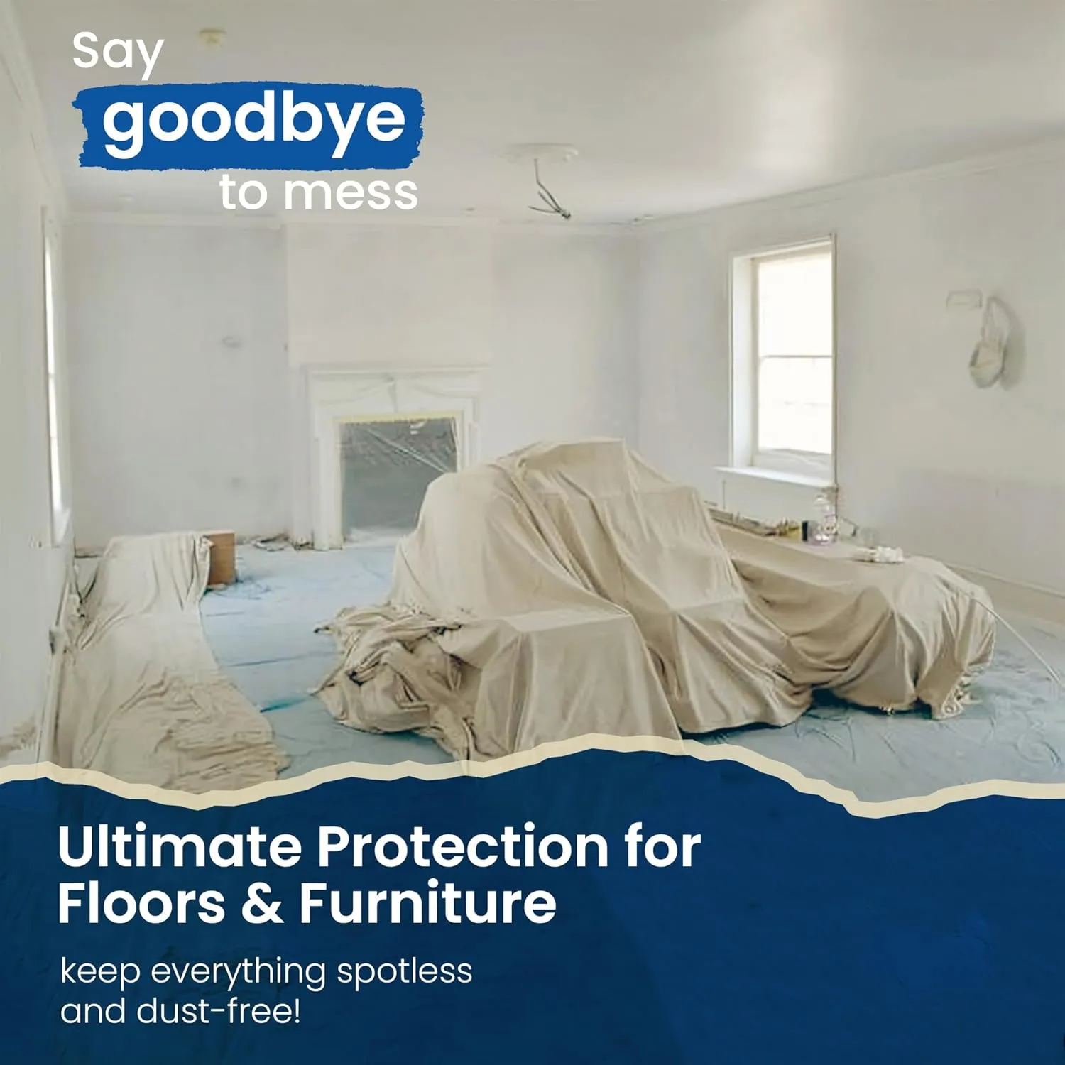 REDIBLUE Canvas Drop Cloth for Painting - Washable, Durable, Highly Absorbent Seamless Cotton Fabric, Multipurpose Protection for Floor, Carpet, Furniture, Indoor, Outdoor Use, 8oz, 4x6ft (Pack of 4)