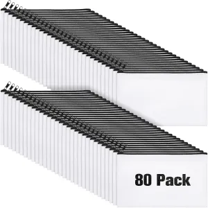 Reginary 80 Pack Canvas Zipper Makeup Bags Bulk Pencil Pouches Blank DIY Craft Canvas Cosmetic Bag Pouch with Zipper for Makeup Cosmetic Toiletry Stationary Storage(White and Black Zippers)