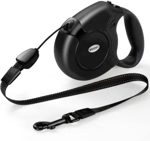 Retractable Dog Leash, 26 Ft Heavy Duty Pet Walking Leash for Small Medium Large Dogs up to 99lbs, Anti-Slip Handle, 360 ° No Tangle, Nylon Tape, One-Handed Brake