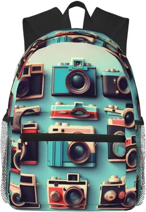 Retro Cool Camera Collection print Lightweight and comfortable backpack Casual Laptop Backpack for Travel Hiking