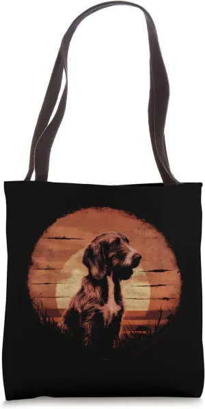 Retro Sunset Design Styrian Coarse Haired Hound Tote Bag