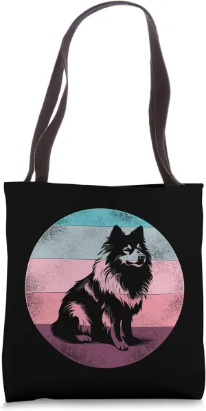Retro Vintage Design Finnish Lapphund Dog Tote Bag