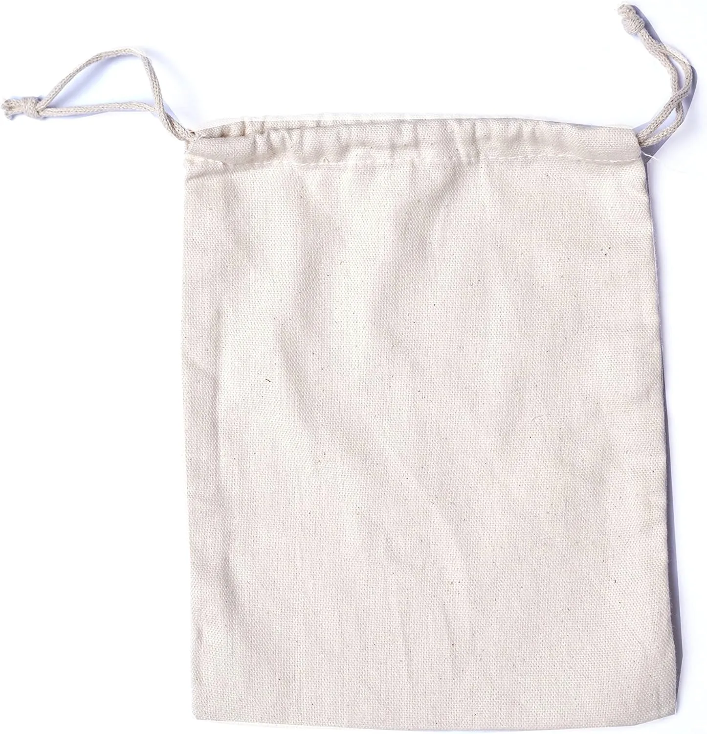 Reusable Eco friendly 12x20 Inches Cotton Thick Double Drawstring Muslin Bags "premium quality (Natural Color)-25 count pack