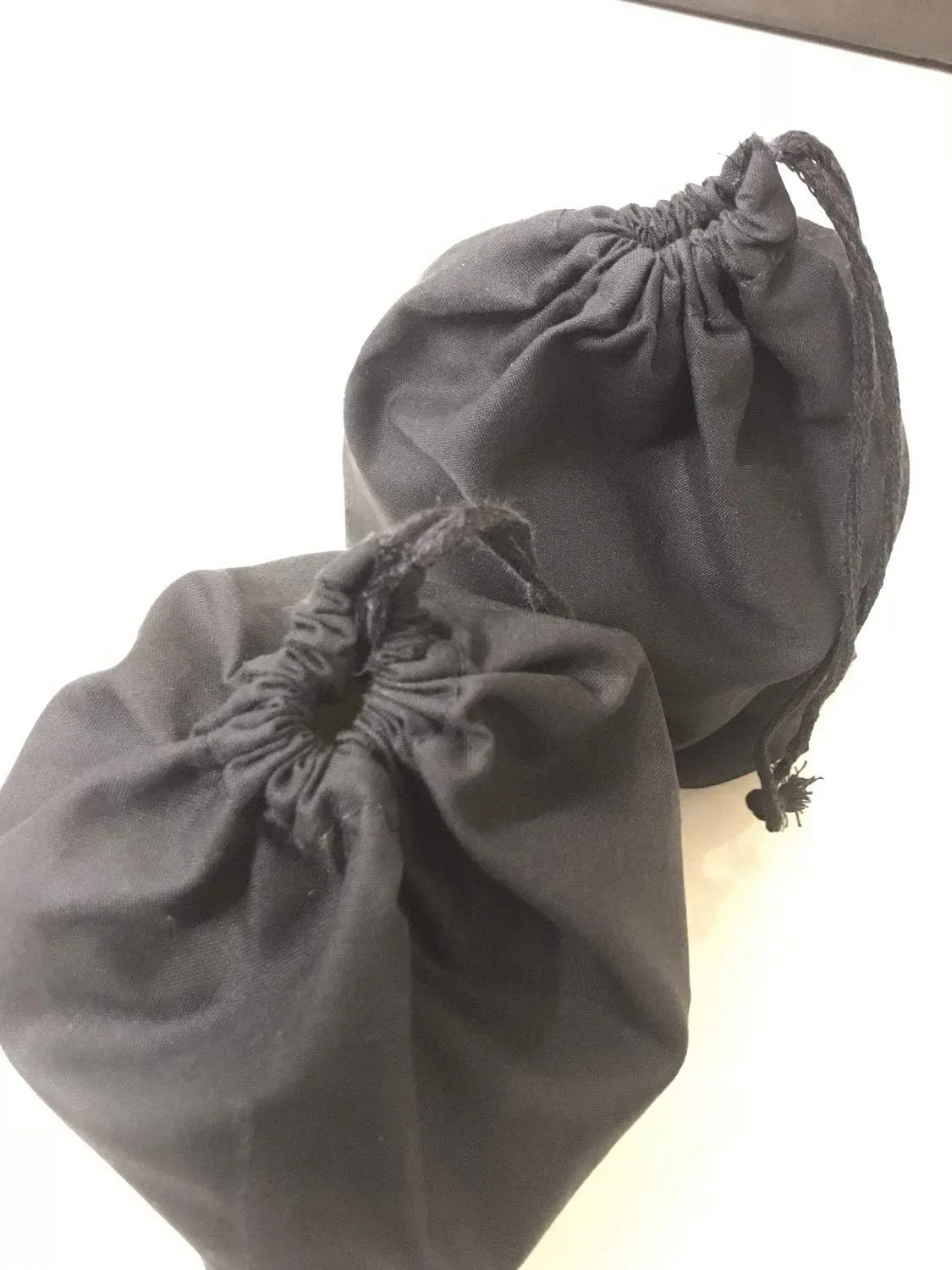 Reusable Produce Eco friendly Cotton Single Drawstring Muslin Bags premium quality BLACK COLOR- 100 count pack (10 x 12)