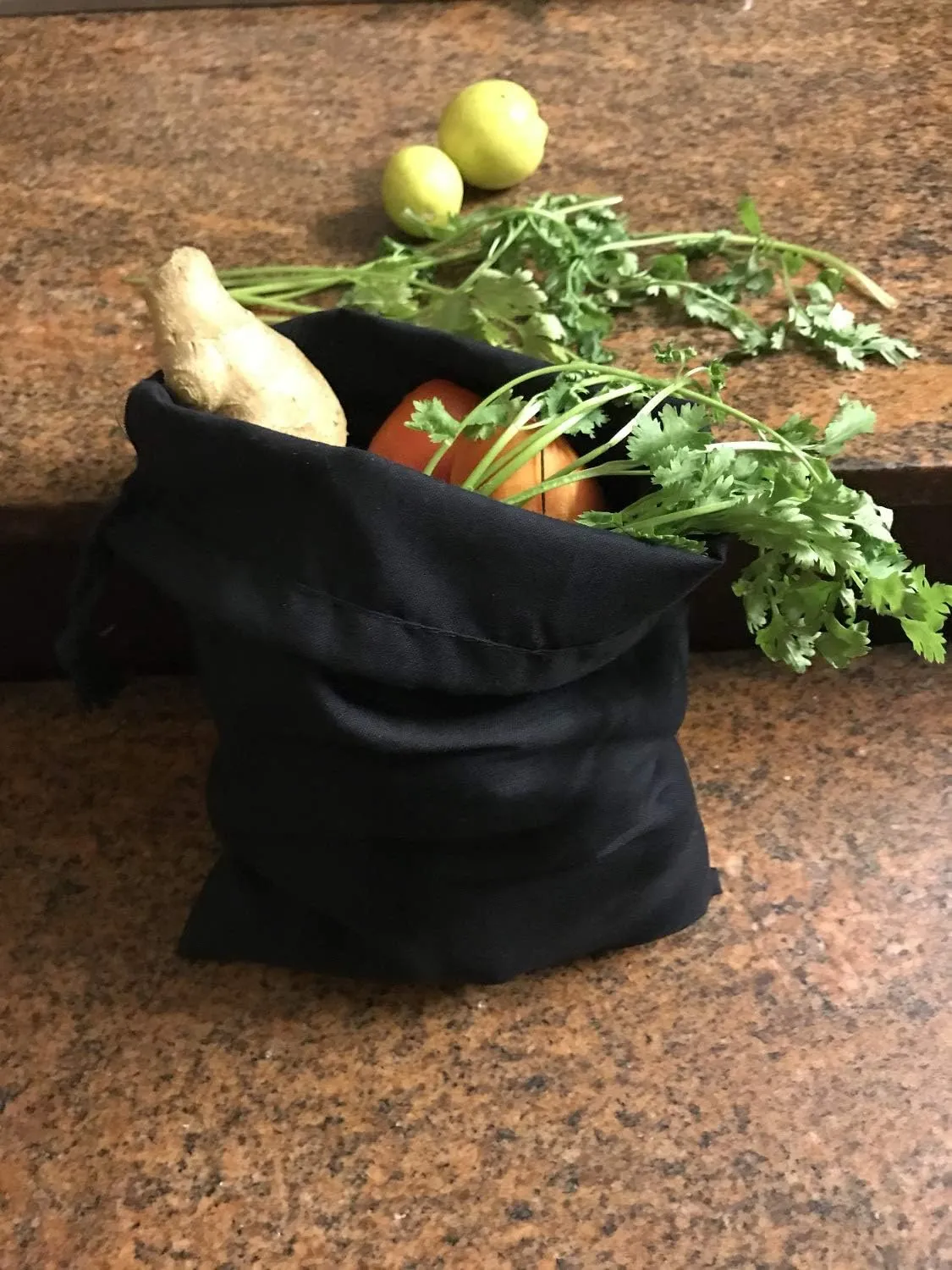 Reusable Produce Eco friendly Cotton Single Drawstring Muslin Bags premium quality BLACK COLOR- 100 count pack (10 x 12)