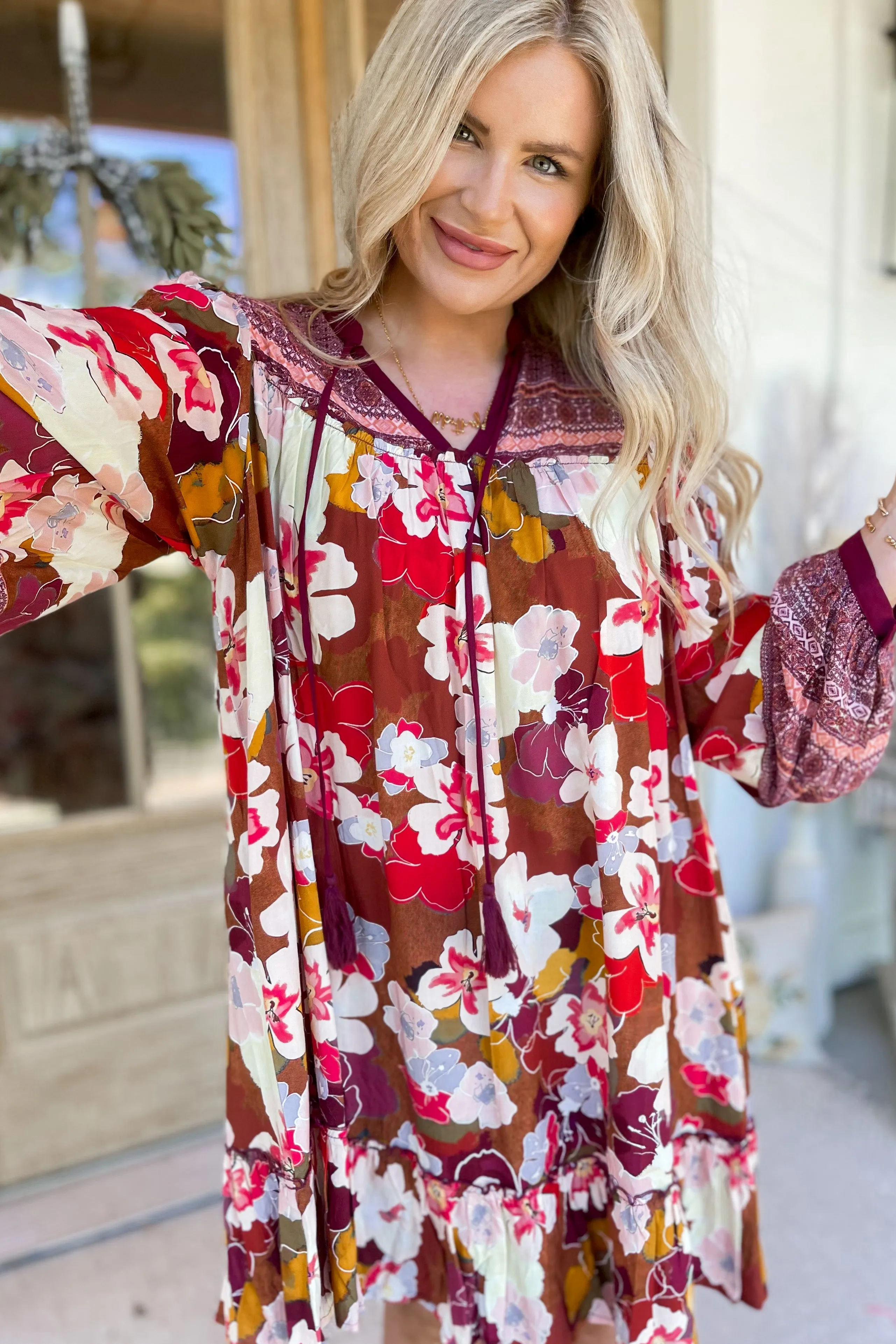 Rita Floral Print Rayon Challis Dress *FINAL SALE*