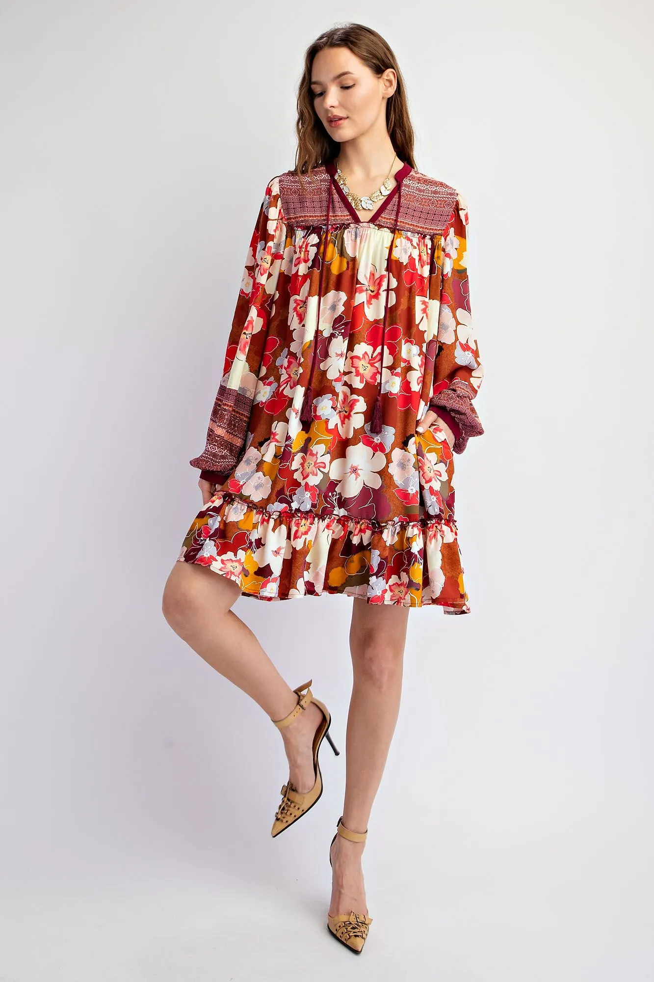 Rita Floral Print Rayon Challis Dress *FINAL SALE*