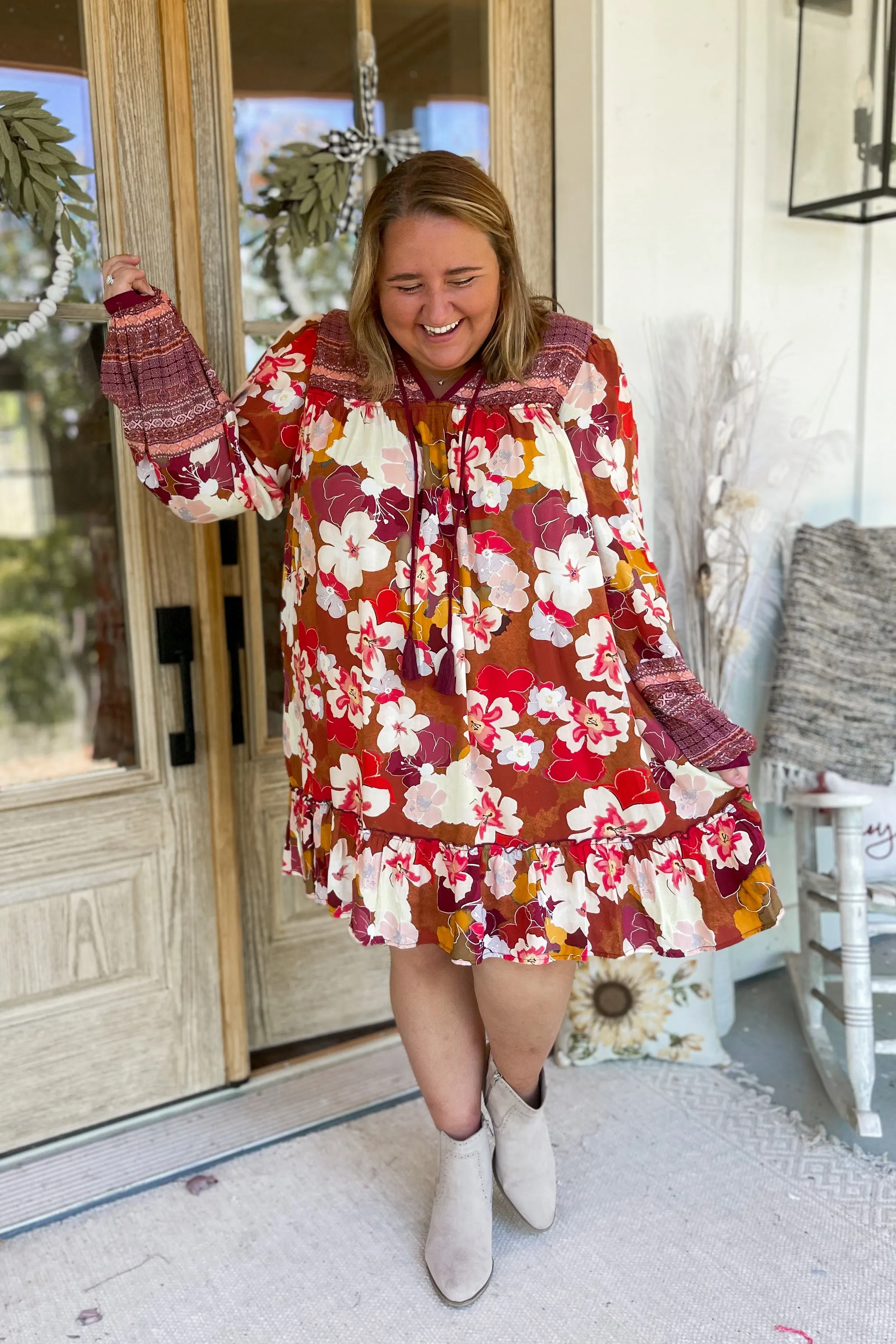 Rita Floral Print Rayon Challis Dress *FINAL SALE*