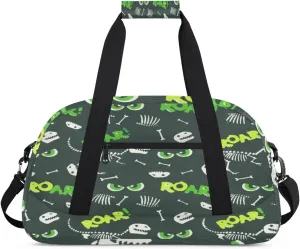 Roar Dinosaur Kids Overnighted Duffel Bag Carry-On Size & Ideal for School Practice or Weekender Travel with Zip and Shoulder Stra for Boys & Girls