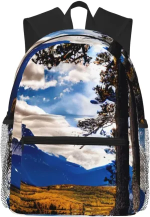 Rocky Mountain Range print Lightweight duffel bag, travel hiking daypack, comfortable backpack, sports bag