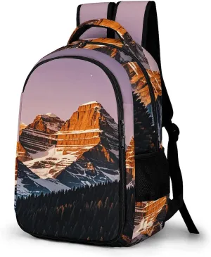 Rocky Mountains Travel Backpack Adjustable Computer Bag Casual Travel Daypack Satchel Backpack Unisex