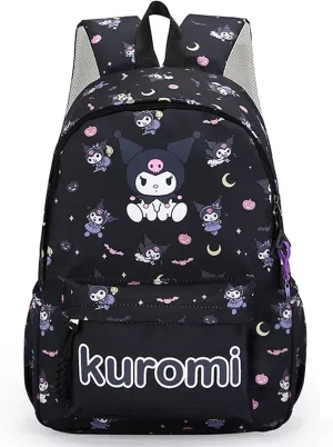 Roffatide Anime All Over Print Casual Backpack Laptop Backpack Travel Hiking Rucksack Zipper Backpack Black