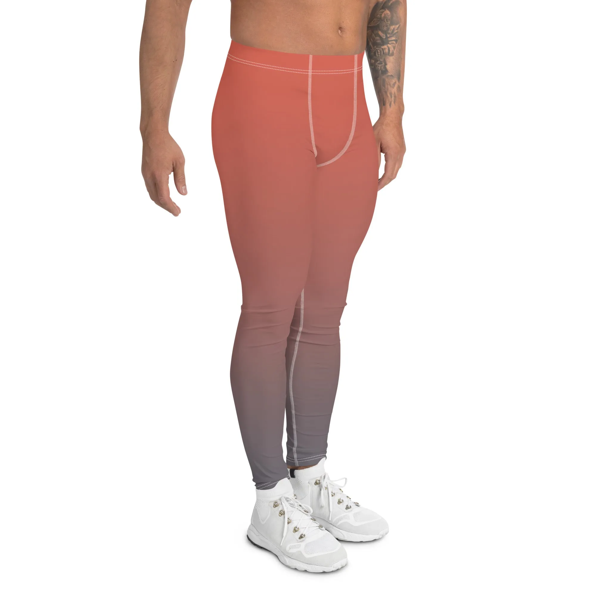 Rose and Grey Ombre Men's Leggings