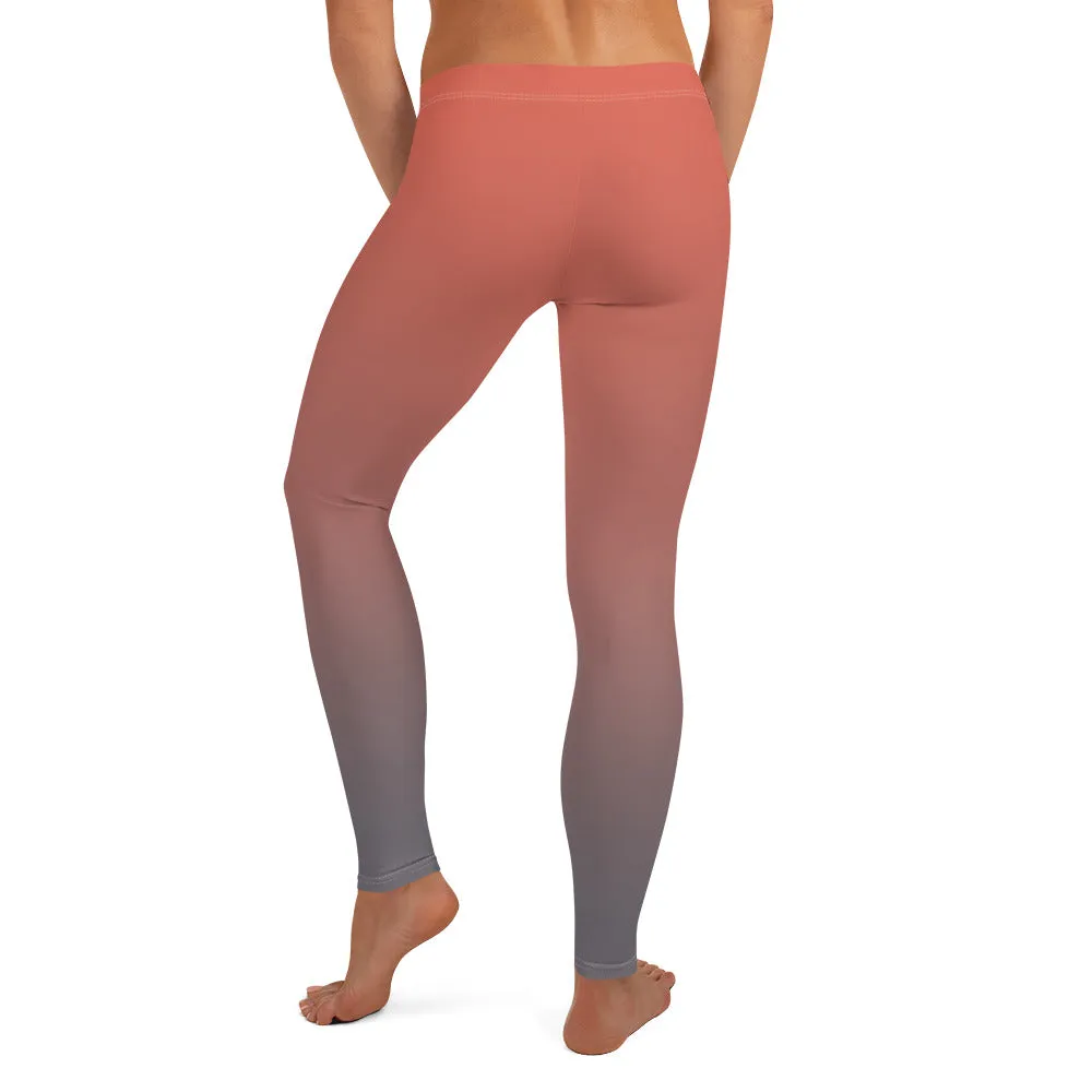 Rose and Grey Ombre Mid-waist Leggings