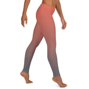 Rose and Grey Ombre Mid-waist Leggings