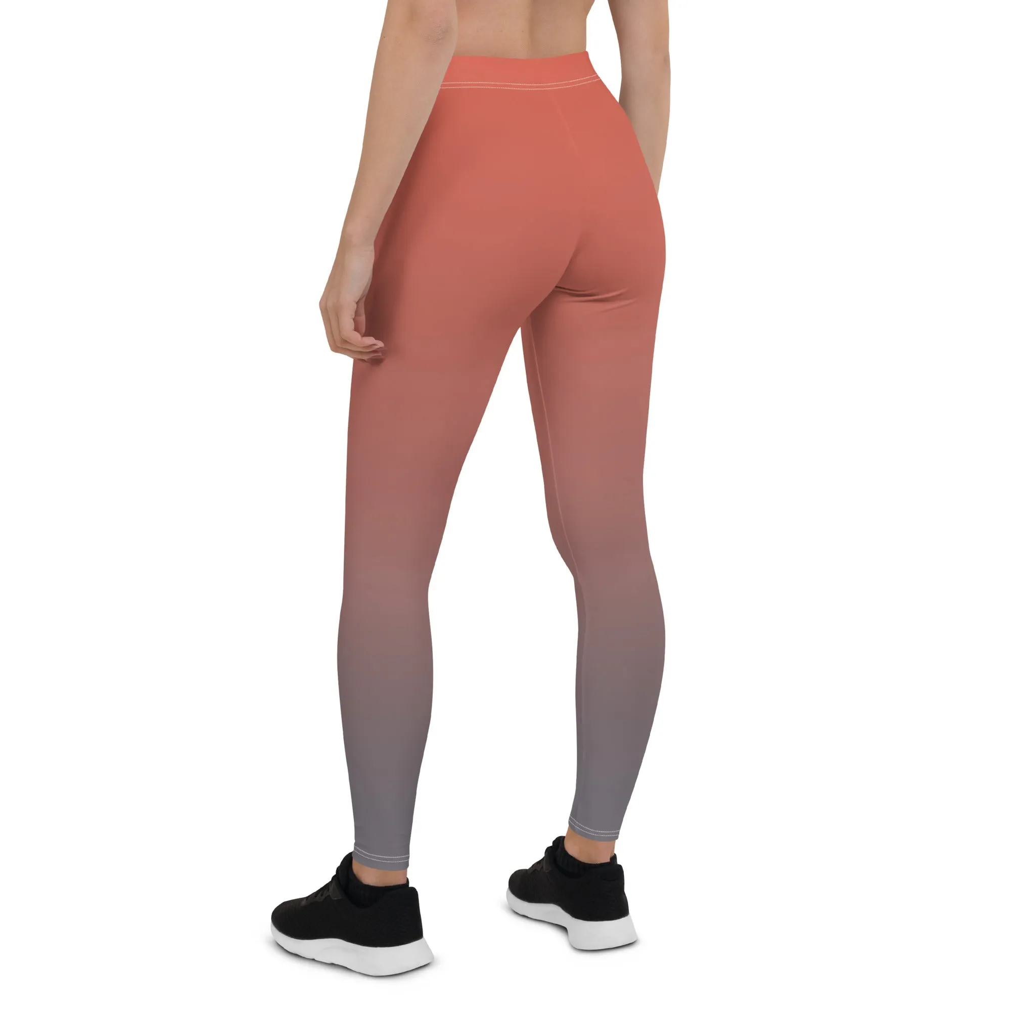 Rose and Grey Ombre Mid-waist Leggings