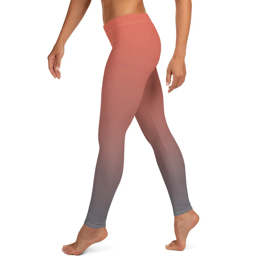 Rose and Grey Ombre Mid-waist Leggings
