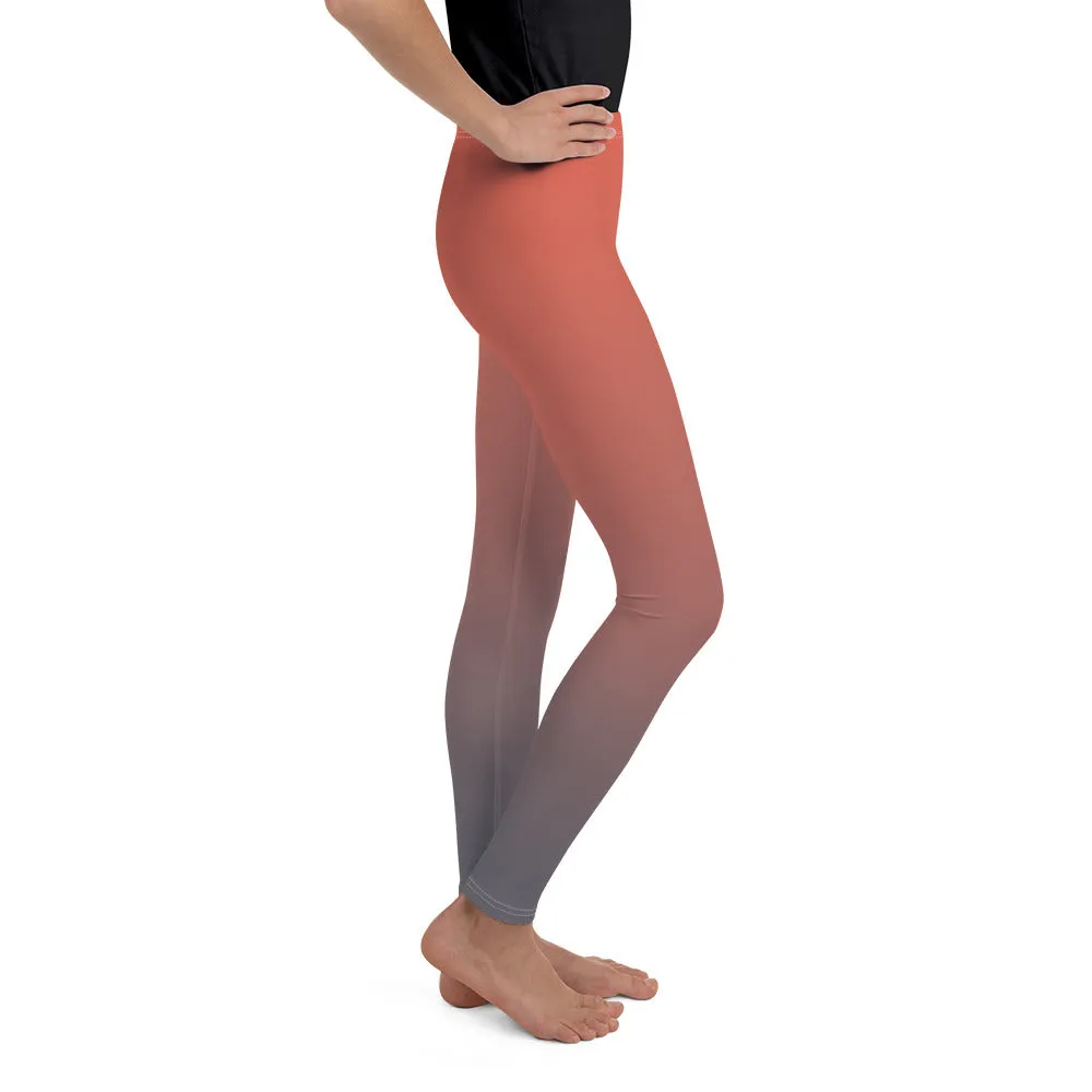 Rose and Grey Ombre Youth Leggings