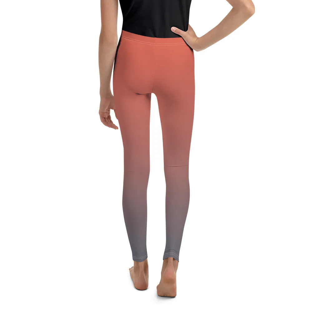 Rose and Grey Ombre Youth Leggings