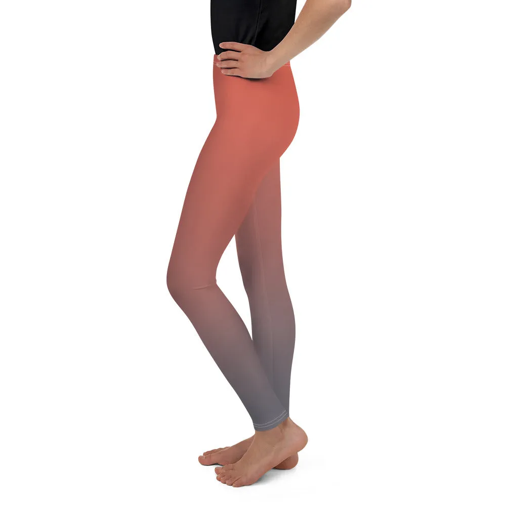 Rose and Grey Ombre Youth Leggings