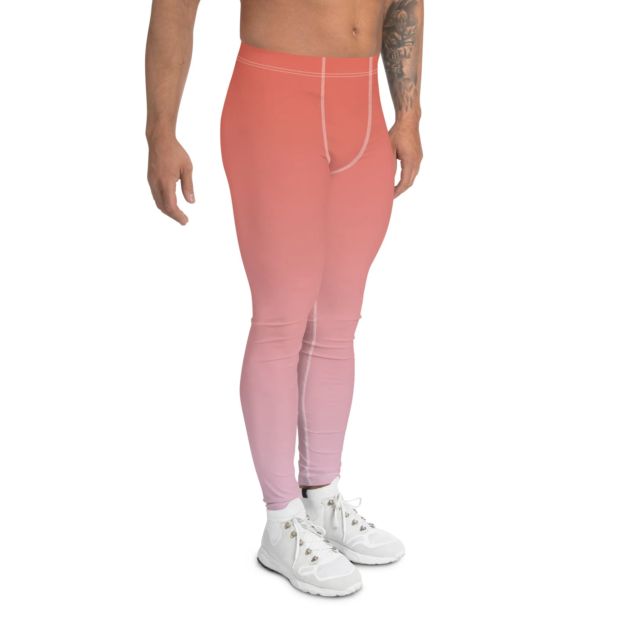 Rose and Pink Ombre Men's Leggings