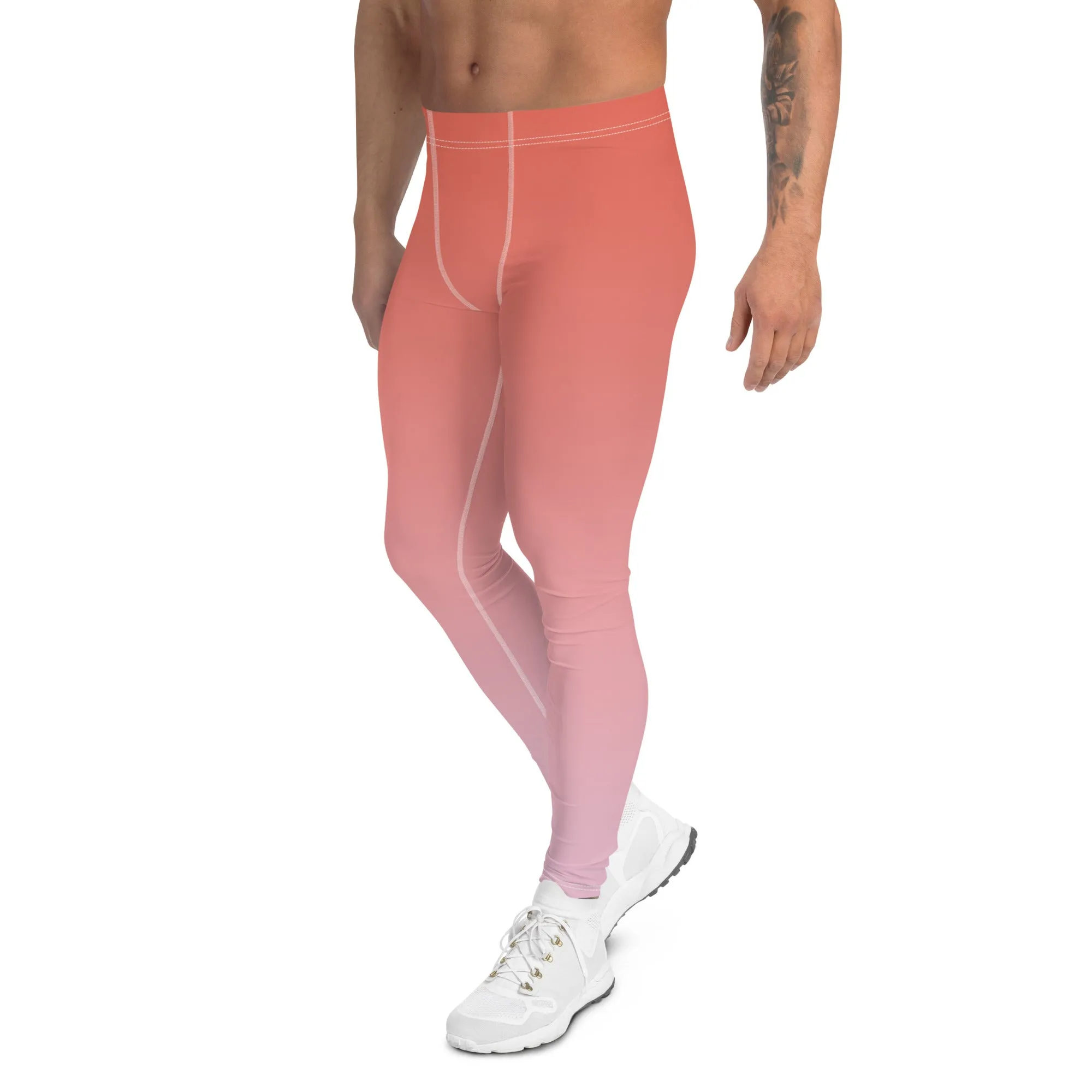 Rose and Pink Ombre Men's Leggings