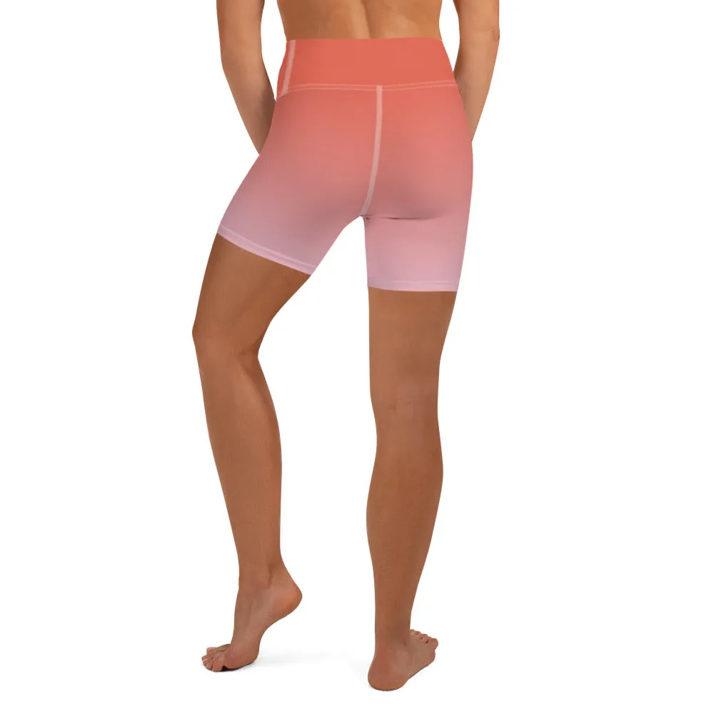 Rose and Pink Ombre Yoga Shorts