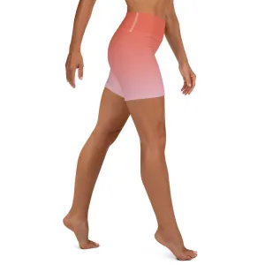 Rose and Pink Ombre Yoga Shorts